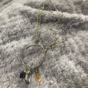 Three crystal necklace